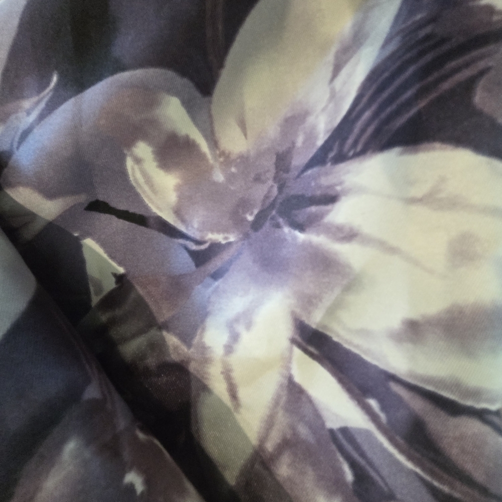 SLNY Black Bodice Purple Floral Midi Dress - Picture 3 of 3